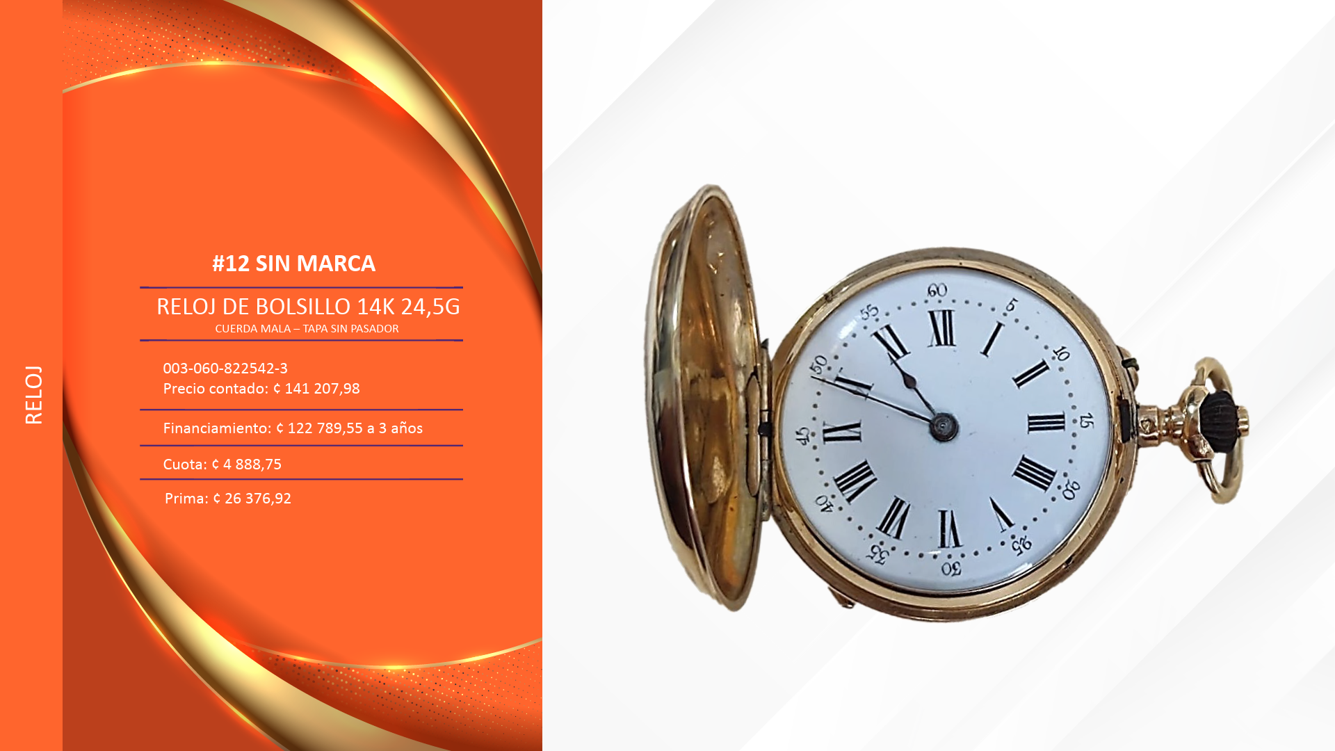 relojes de bolsillo oro