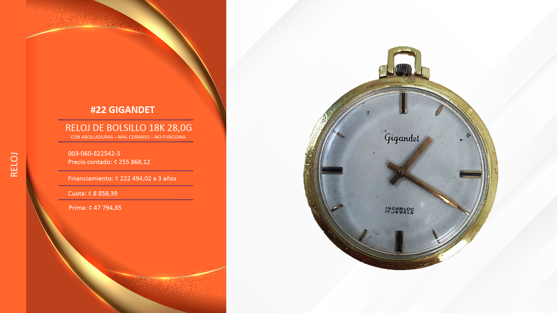 relojes de bolsillo oro