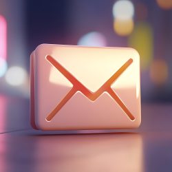 Neon colors in digital envelope symbolizing fast communication and speed high resolution picture